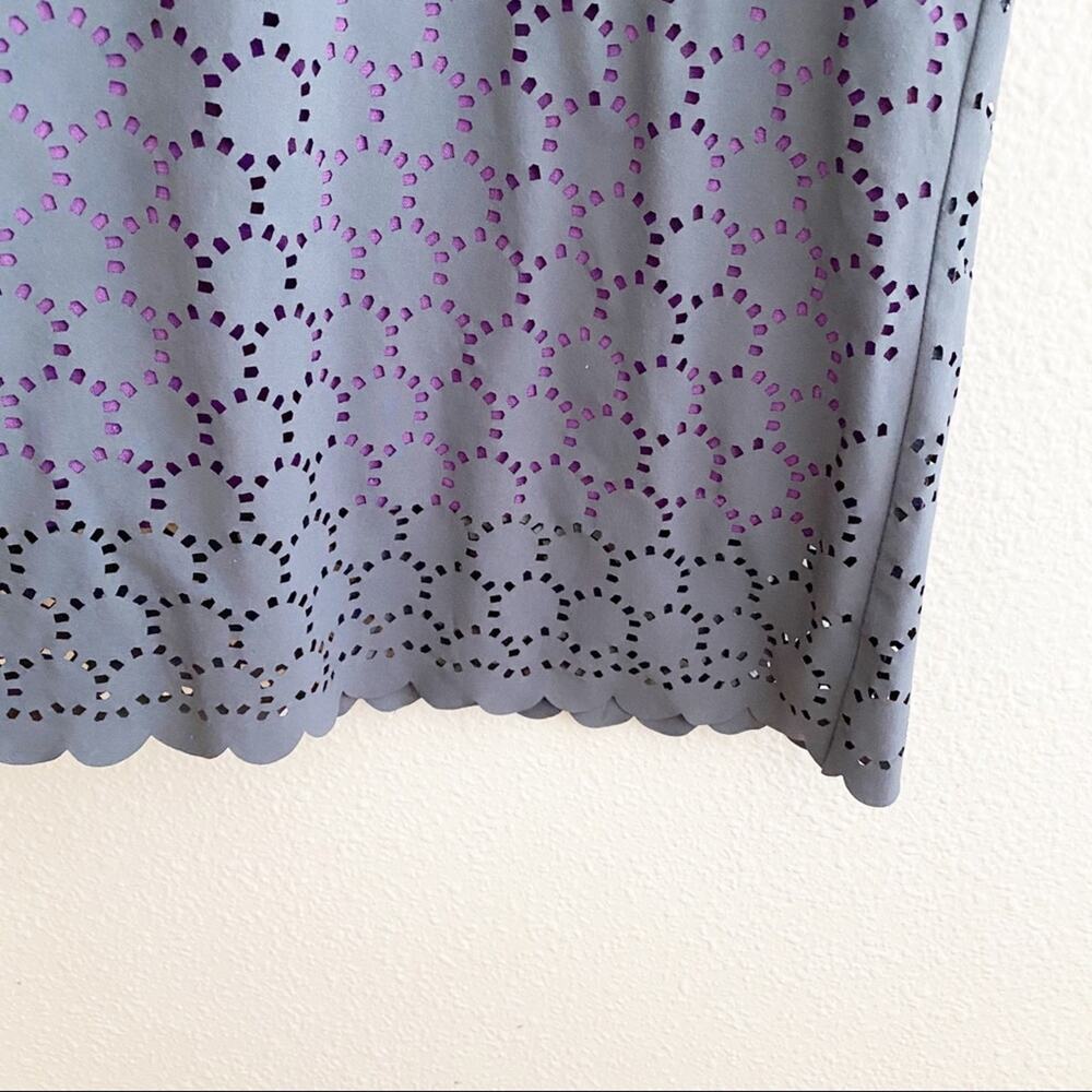 Title Nine Sleeveless Illusion Eyelet Dress, Gray/Purple, Size Md, Athleticwear - Picture 6 of 8